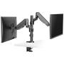 WALI Premium Dual LCD Monitor Desk Mount Fully Adjustable Gas Spring Stand for Display up to 32 inch, 17.6 lbs Capacity (GSDM002), Black