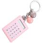 Serounder Mini Calculator, Portable Pocket Candy Color PVC 8 Digits Electronic Calculator with Silicone Buttons and Keychain Buckle for Children Students(Pink)