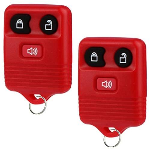 Key Fob fits 1998-2016 Ford Lincoln Mercury Mazda Keyless Entry Remote (Red), Set of 2