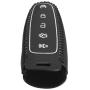 WFMJ Black Leather Remote Smart 5 Buttons Key Cover Case Fob for Ford Edge Escape Explorer Focus Flex Taurus Fusion
