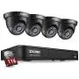 ZOSI H.265+ Home Security Camera System,5MP Lite 8 Channel Surveillance DVR with Hard Drive 1TB and 4 x 1920TVL(2MP) Weatherproof CCTV Dome Camera Outdoor Indoor with 80ft Night Vision, Motion Alerts