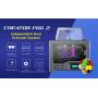 FlashForge 3D Printer Creator Pro2, Independent Dual Extruder W/2 Spools, Metal Frame Structure, Acrylic Covers, Optimized Build Platform, Works with ABS and PLA