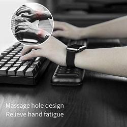 Keyboard and Mouse Wrist Rest Set Gaming PU Memory Foam Ergonomic Hand Palm Rest Support for Computer, PC, Laptop, Mac Typing and Wrist Pain Relief and Repair (17.3 Inch）