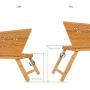 HANKEY Bamboo Large Foldable Laptop Notebook Stand Desk with Height Adjustable Legs Drawer Cup Holder,Bed Table Serving Tray for Eating Breakfast, Reading Book, Watching Movie on iPad