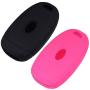 Lcyam Key Fob Cover Silicone Case Remote Holder Compatible with 2019 2020 2021 Hyundai Palisade Keyless Push Start 5 Button (Black Rose)