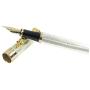 Gullor Golden Dragon Red Crystal Eyes Fountain Pen with Push in Style Ink Converter - Silver