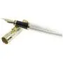 Gullor Golden Dragon Red Crystal Eyes Fountain Pen with Push in Style Ink Converter - Silver