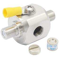 F Type Lightning Arrestor Female to Female Square 3GHz 75 ohm with 90V Gas Tube Discharge TV Surge Protector Surge Arrester