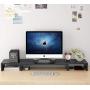 Tribesigns 3 Shelf Three Tier Monitor Stand Riser with Adjustable Length and Angle, Black
