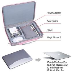 Smatree Hard Shell Carrying Case Compatible for 13.3 inch MacBook Pro/MacBook Air 2020 2019 2018 2017/12.9 inch iPad Pro/ 12 inch MacBook/Surface Pro X/7/6/5/4, Laptop and Tablet Shoulder Bag (Pink)