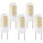 New G8 LED Light Bulb, Dimmable G8 GY8.6 Bi-pin Base, 3W Warm White 120V 20W 35W Halogen Replacement Bulb for Under Counter Kitchen Lighting, Under-Cabinet Light, Puck Light （5-Pack） (Warm Color)