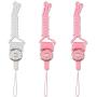 3Pcs Detachable Cell Phone Neck Lanyard Strap - Ideal for Cellphone,ID Card Badge,Camera,iPod,Mp3,PSP,USB Flash Drive and Any Other Electronic Devices with a Lanyard Hole-White+pink