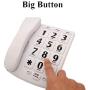 Large Button Corded Phone for Elderly, JeKaVis J-P02 Amplified Phones for Hearing Impaired Seniors, Wall Mountable Landline Phone with Speakerphone and Speed Dial Memory, White