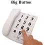 Large Button Corded Phone for Elderly, JeKaVis J-P02 Amplified Phones for Hearing Impaired Seniors, Wall Mountable Landline Phone with Speakerphone and Speed Dial Memory, White