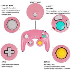 Gamecube Controller, Classic Wired Controller for Wii Nintendo Gamecube (Pink)