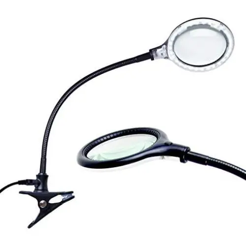 Brightech LightView Flex Magnifier with Bright LED Light & Sturdy Clamp - Magnifying Glass Lamp for Comfort & Ease of Use - Enjoy Reading, Crafts, Painting, Sewing, Jigsaw Puzzles, Cross Stitch Brightech LightView Flex Magnifier with Bright LED Light & Sturdy Clamp - Magnifying Glass Lamp for Comfort & Ease of Use - Enjoy Reading, Crafts, Painting, Sewing, Jigsaw Puzzles, Cross Stitch