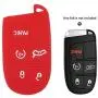 Auovo Smart Key Fob Cover Case Accessories for Chrysler 300 Grand Cherokee Renegade Compass for Dodge Charger Challenger Journey Durango 5 Buttons Keyless Entry Remote(Silicone, 2pcs)