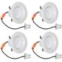 LB13110 (4-Pack) 3-Inch LED Downlight Retrofit, GU10 Base, 8-Watt (50W) Soft White 3000K, LED Retrofit Recessed Lighting Fixture, 560 Lumens, Dimmable, ETL-Listed