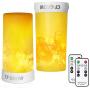 LED Flame Effect Light, CFGROW USB Rechargeable Battery Operated Flame Lamp, Fireplace Light with Remote & Timer,Waterproof Dimmable 4 Modes Flameless Candle Light for Room Party Bar Decor 2 PCS