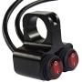 12v 16A Waterproof Motorcycle ATV 1 inch Handlebar Double Control Kill Button Switch Headlight Hazard Brake Fog Light ON Off Switches (Red) CNC Aluminium Alloy Handlebars Switches