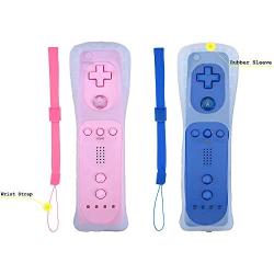 Yosikr Wireless Remote Controller for Wii Wii U - 2 Packs Pink and Deep Blue