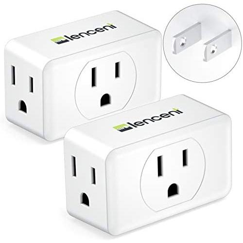 3 Prong to 2 Prong Adapter, LENCENT Plug Extender, Wall Plug Splitter with 3 AC Outlets, Travel Power Adaptor for US to Japan Japanese Philippines-Type A, Cruise Ship Approved, 2 Pack