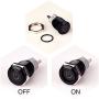 Ulincos Latching Push Button Switch U16F5 1NO1NC SPDT ON/OFF Black Shell with Blue Power Symbol LED Suitable for 16mm 5/8'' Mounting Hole (Blue)