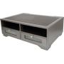 Victor Midnight Black Collection S1130 Wood Printer Stand with Two Drawers and Two Storage Slots, No Assembly Required, Classic Silver