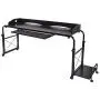 sogesfurniture Overbed Table with Wheels,Height & Length Adjustable Mobile Table 55inches Works as Laptop Cart Computer Table Hospitable Bed Table Nursing Table Drafting Table,Black BHUS-203-2-140BK-N