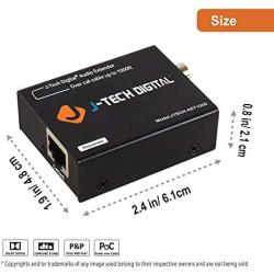 J-Tech Digital Optical/Coaxial Digital Audio Extender/Converter Over Single Cat5e/6 Cable (PoC) up to 990’ (300m) for Dolby Digital, DTS 5.1, DTS-HD, PCM [JTECH-AET1000]