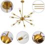 Sputnik Chandelier,12 Lights Modern Chandelier Pendant Lighting Fixture Industrial Vintage Hanging Dining Room Light for Kitchen (Brass)
