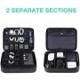 Electronic Organizer, BAGSMART Accessories Organizer Travel Double Layer Electronics Bag Large for 10.5 inch iPad Pro, Adapter, Cables, Black