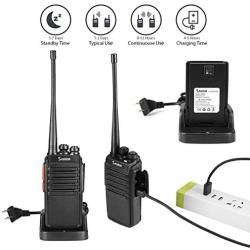 Seodon Walkie Talkies for Adults Long Range with One Extra Battery for Each Radio Rechargeable Walkie Talkie Two Way Radios with Earpiece/Headsets(2 Pack)