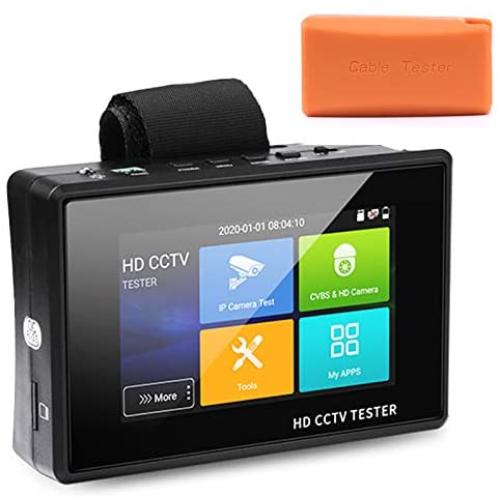 WSDCAM 4 Inch Portable Wrist IP Camera Tester CCTV Tester 4K H.265 IP CVBS CVI TVI AHD Analog Camera Tester with POE/IP Discovery/Rapid ONVIF/Firmware Update/Camera Test Report 1800ADH-Plus