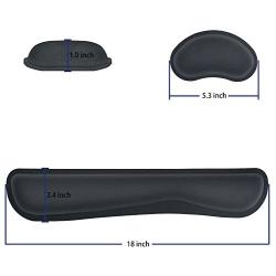 O-Best Memory Foam Set Keyboard Wrist Rest Pad & Mouse Wrist Rest Support for Office, Computer, Laptop, Mac - Durable & Comfortable & Lightweight for Easy Typing & Pain Relief (Black)