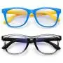 Zasun Kids Blue Light Blocking Glasses 2 Pack, UV Protection & Anti Eyestrain Computer Video Gaming Glasses for Kids Boys Girls Age 3-12 (Blue Yellow +Transparent Black)