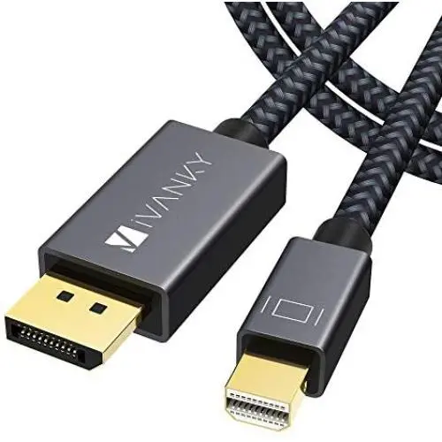 Mini DisplayPort to DisplayPort(Mini DP to DP) Cable, 6.6 Feet,4K@60Hz / 2K@144Hz, iVANKY DisplayPort to Mini DisplayPort(Thunderbolt Compatible) Cable - Grey