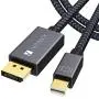 Mini DisplayPort to DisplayPort(Mini DP to DP) Cable, 6.6 Feet,4K@60Hz / 2K@144Hz, iVANKY DisplayPort to Mini DisplayPort(Thunderbolt Compatible) Cable - Grey