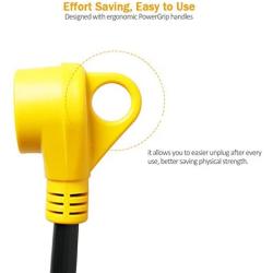 Epicord RV Adapter Power Cord 50AMP Male to 30AMP Female Camper Connector Heavy Duty Electrical Dogbone,12 Inch