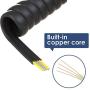 4 Pack Phone Cord Landline 8Ft Uncoiled/1.4Ft Coiled Landline Telephone Handset Cord Line Cable RJ9 4P4C Telephone Accessory Black