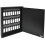 Acrimet Key Cabinet Organizer 24 Positions with Lock (Wall Mount) (24 Smoke Tags Included) (Black Cabinet)