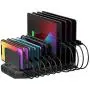 Unitek USB Charging Station, 10 USB Fast Ports Charge Docking Station and Adjustable Dividers, Multi Device Charger Organizer Compatible with iPad, iPhone, Tablet and Cell Phone