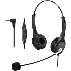 Callez 2.5mm Cordless Phone Headset Dual, Telephone Headsets with Noise Canceling Mic for DECT Phones Panasonic KX-TGE433B KX-TS880 AT&T ML17929 Vtech RCA Cisco Uniden Call Center Home Office(C402D3)