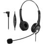 Callez 2.5mm Cordless Phone Headset Dual, Telephone Headsets with Noise Canceling Mic for DECT Phones Panasonic KX-TGE433B KX-TS880 AT&T ML17929 Vtech RCA Cisco Uniden Call Center Home Office(C402D3)