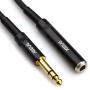 JEEUE 1/4'' Extension Cord Cables, 1/4'' (6.35mm) Stereo Plug Male to 1/4 inch Female Stereo Headphone Guitar Extension Cable Cord, Gold Plated Audio Cable Stereo Extender (3FT)