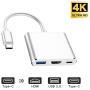 USB-C to HDMI Adapter (Supports 4K / 30Hz) - Type- C 3 in 1 Converter Cable for 2017 / 2018 MacBook Pro, MacBook, Mac Pro, iMac, Chromebook, & More USB 3.0 Type-C Devices