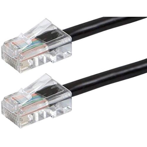 Monoprice ZerobootCat6 Ethernet Patch Cable - Network Internet Cord - RJ45, Stranded, 550Mhz, UTP, Pure Bare Copper Wire, 24AWG, 0.5ft, Black