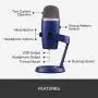 Blue Yeti Nano Premium USB Mic for Recording and Streaming - Vivid Blue