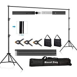 MOUNTDOG Backdrop Support Stand 10FT Adjustable Photography Studio Background Support System Kit with Carrying Bag for Photo Video Shooting