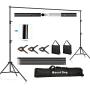 MOUNTDOG Backdrop Support Stand 10FT Adjustable Photography Studio Background Support System Kit with Carrying Bag for Photo Video Shooting